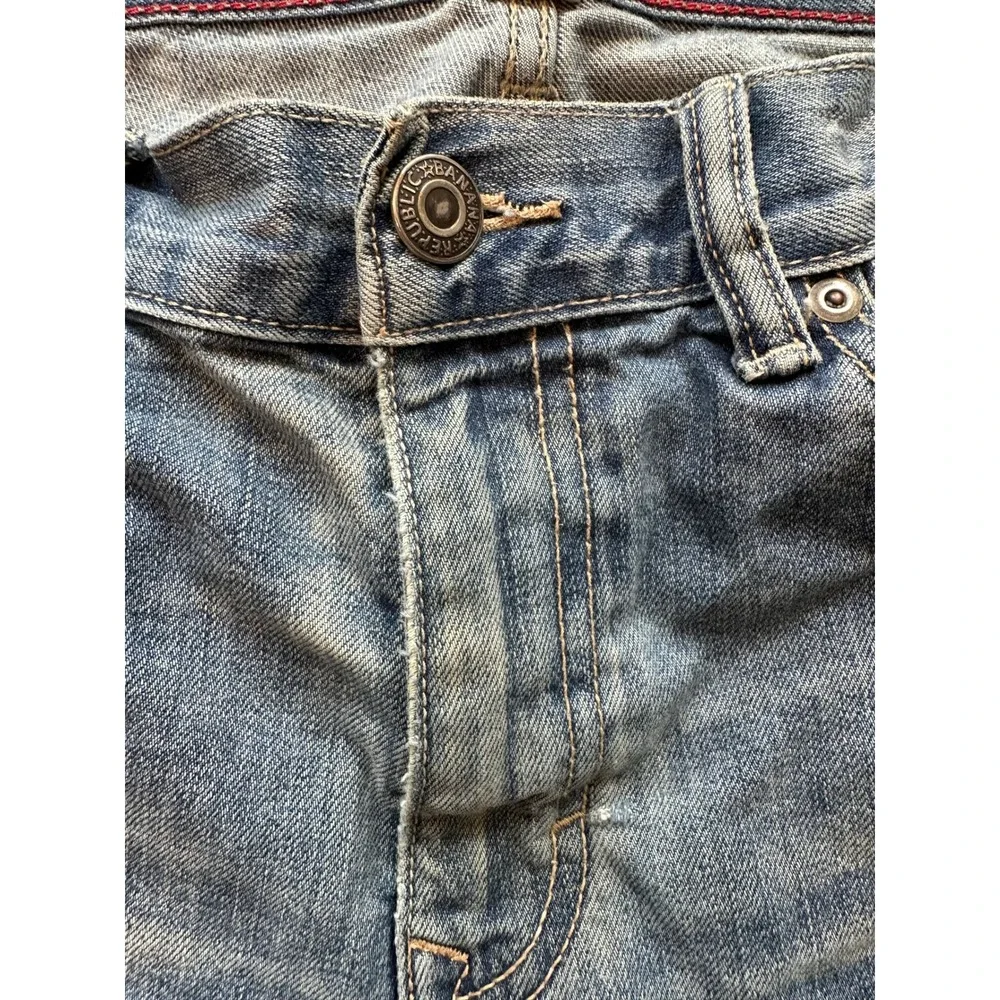 Banana Republic Vintage Straight Jeans Men's‎ 31x34 Blue Distressed 100% Cotton